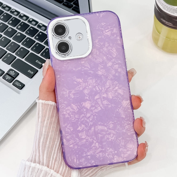 For iPhone 13 Pro Max Plating Glitter Texture TPU Phone Case with Lens Film