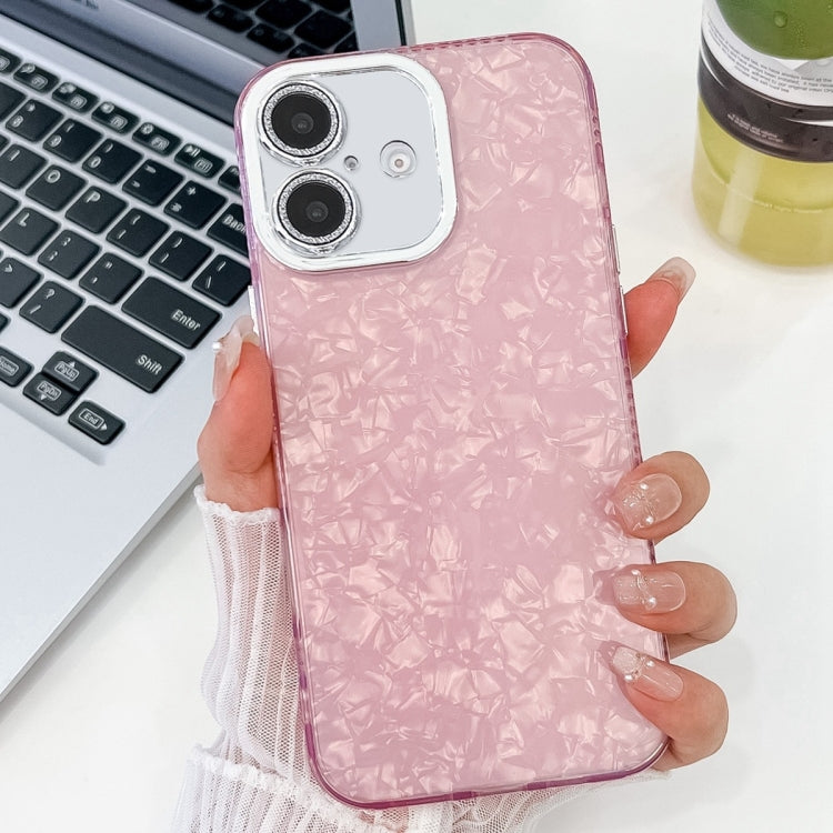 For iPhone 14 Plating Glitter Texture TPU Phone Case with Lens Film