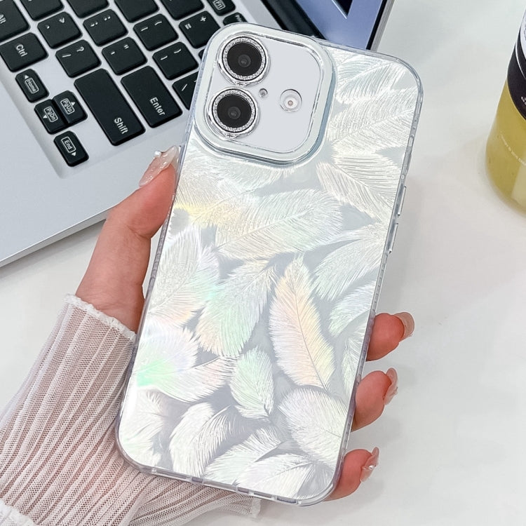 For iPhone 16 Plating Glitter Texture TPU Phone Case with Lens Film