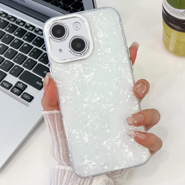 For iPhone 15 Plating Glitter Texture TPU Phone Case with Lens Film