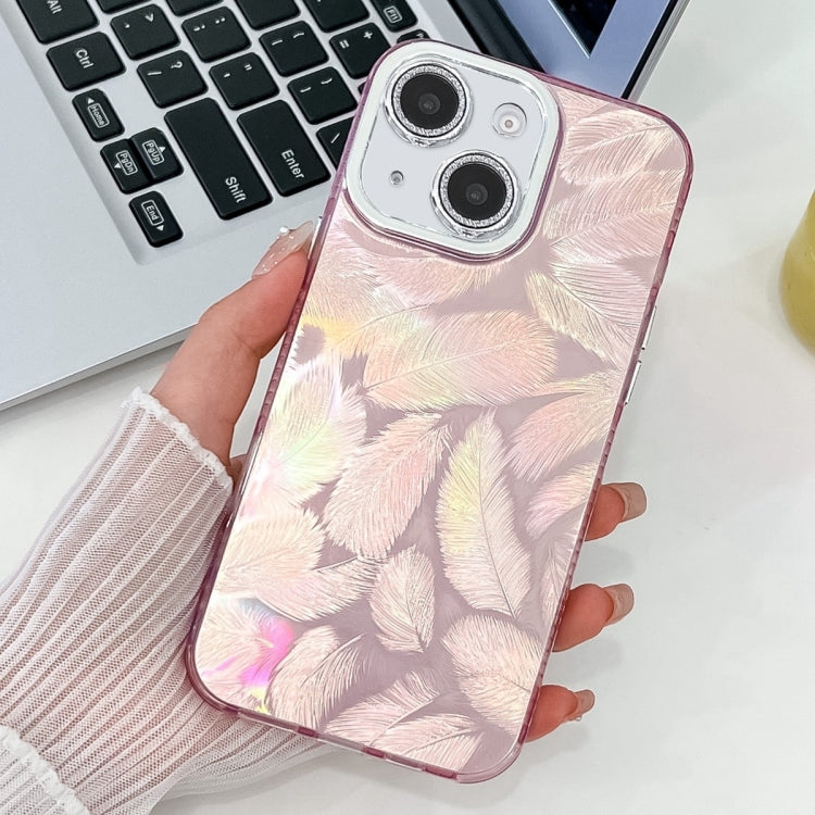 For iPhone 15 Plating Glitter Texture TPU Phone Case with Lens Film
