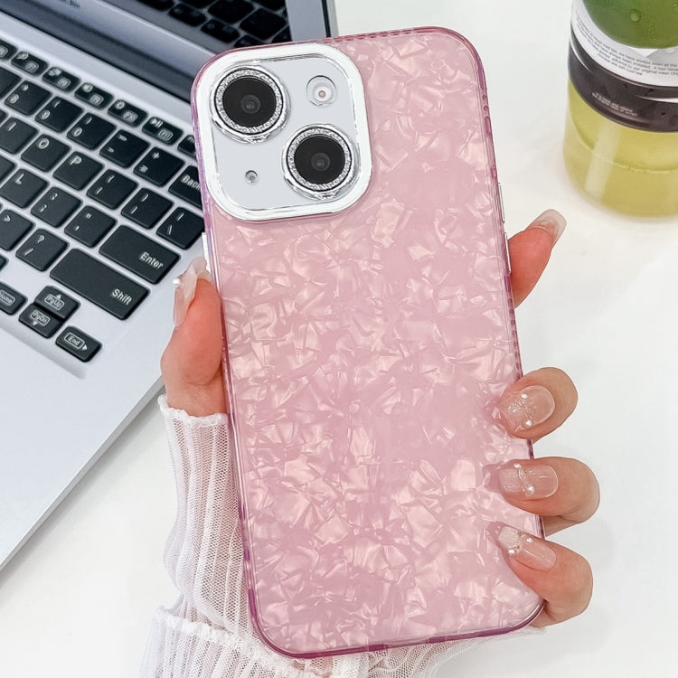 For iPhone 15 Pro Plating Glitter Texture TPU Phone Case with Lens Film
