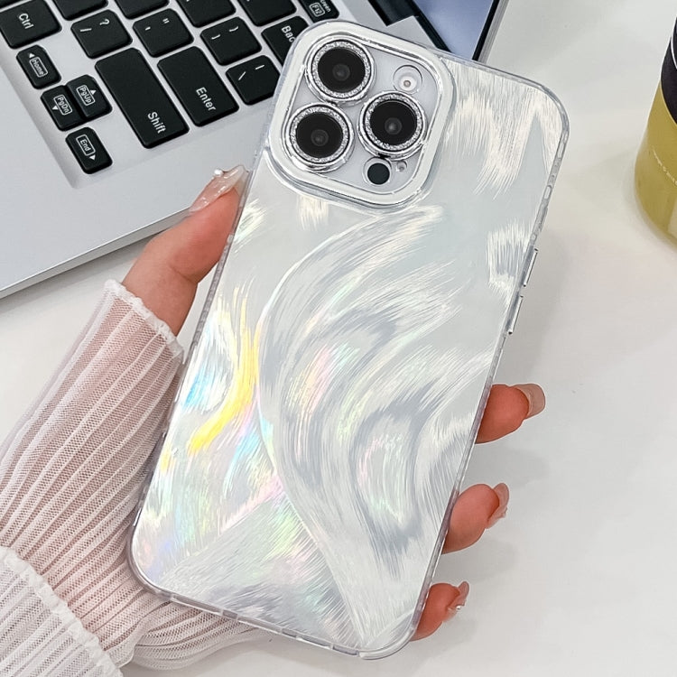 For iPhone 14 Pro Plating Glitter Texture TPU Phone Case with Lens Film