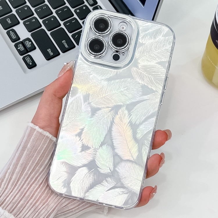 For iPhone 13 Pro Max Plating Glitter Texture TPU Phone Case with Lens Film