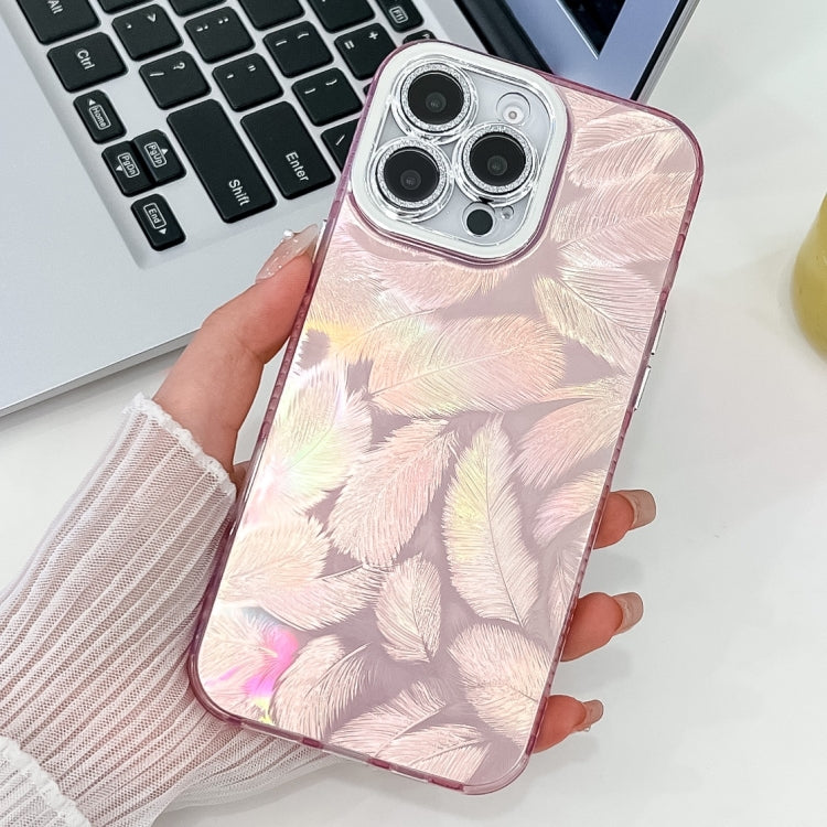 For iPhone 13 Pro Plating Glitter Texture TPU Phone Case with Lens Film