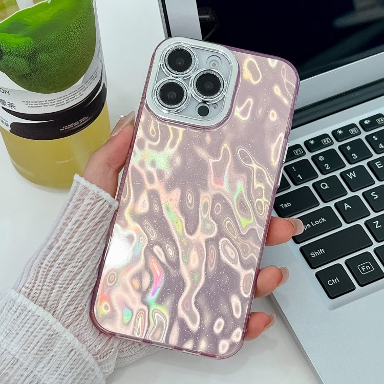 For iPhone 13 Pro Plating Glitter Texture TPU Phone Case with Lens Film