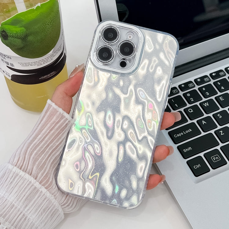 For iPhone 13 Pro Plating Glitter Texture TPU Phone Case with Lens Film
