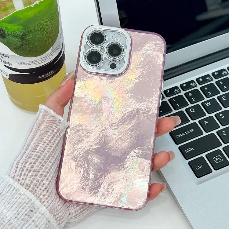 For iPhone 13 Pro Plating Glitter Texture TPU Phone Case with Lens Film