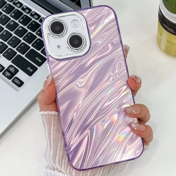 For iPhone 16 Plating Glitter Texture TPU Phone Case with Lens Film