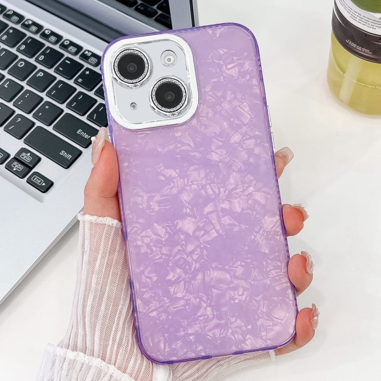 For iPhone 16 Plating Glitter Texture TPU Phone Case with Lens Film
