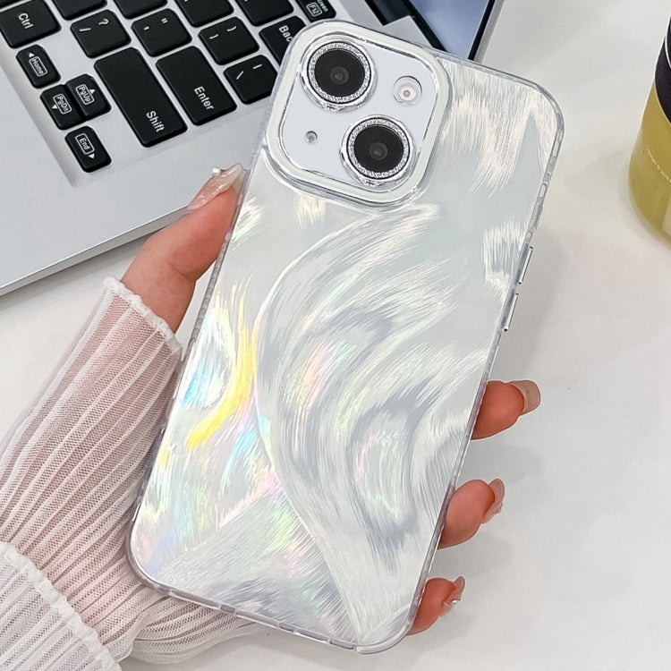 For iPhone 13 Plating Glitter Texture TPU Phone Case with Lens Film