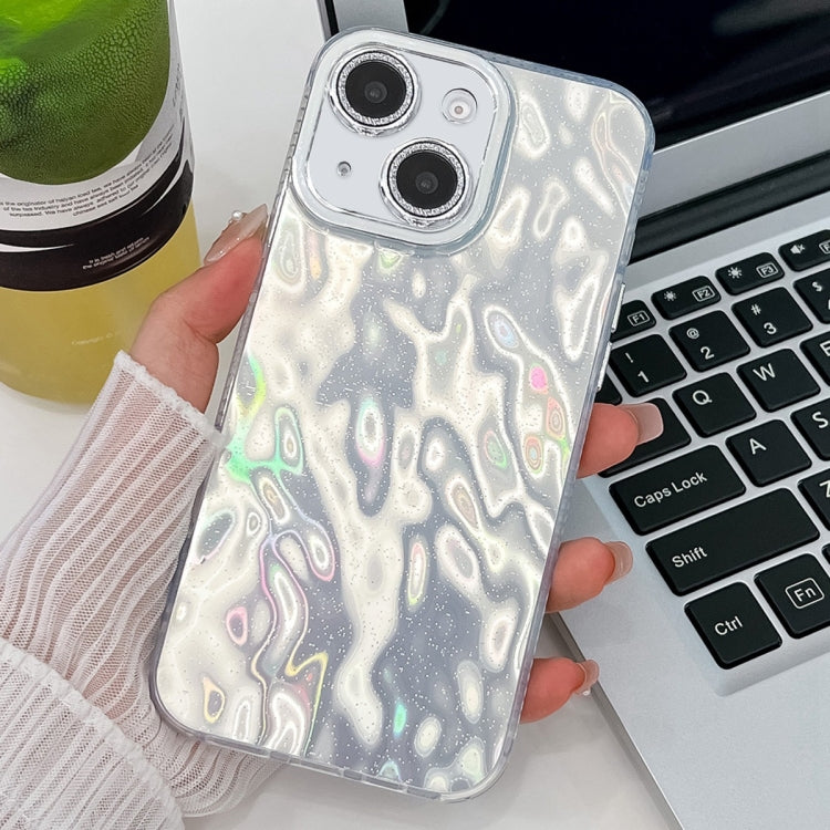 For iPhone 13 Plating Glitter Texture TPU Phone Case with Lens Film