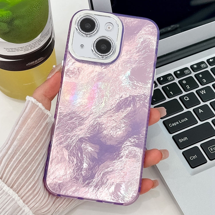 For iPhone 13 Plating Glitter Texture TPU Phone Case with Lens Film