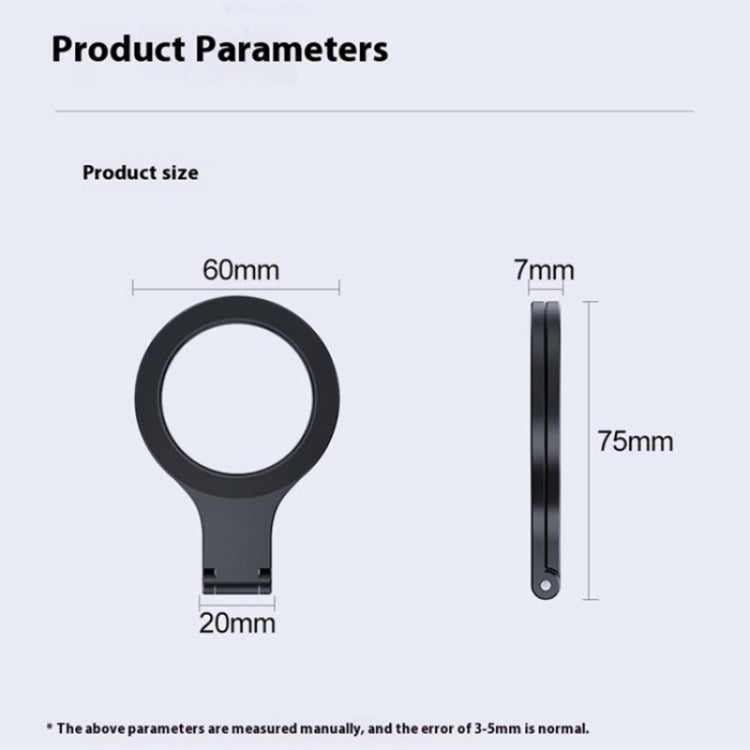 D59 Aluminum Alloy Finger Ring Grip MagSafe Dual Magnetic Phone Back Dual Ring Holder