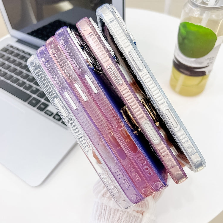 For iPhone 16 Plating Glitter Texture Ring Holder TPU Phone Case with Lens Film