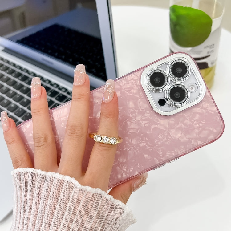 For iPhone 16 Plating Glitter Texture Ring Holder TPU Phone Case with Lens Film