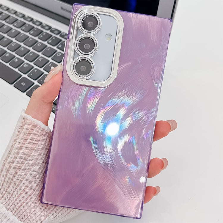For Samsung Galaxy A15 5G Plating Glitter Texture TPU Phone Case with Lens Film