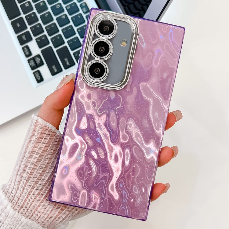 For Samsung Galaxy A15 5G Plating Glitter Texture TPU Phone Case with Lens Film