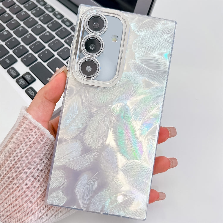 For Samsung Galaxy A55 5G Plating Glitter Texture TPU Phone Case with Lens Film
