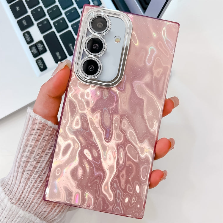 For Samsung Galaxy A55 5G Plating Glitter Texture TPU Phone Case with Lens Film