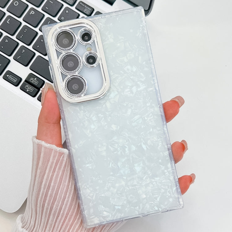 For Samsung Galaxy S24 FE 5G Plating Glitter Texture TPU Phone Case with Lens Film