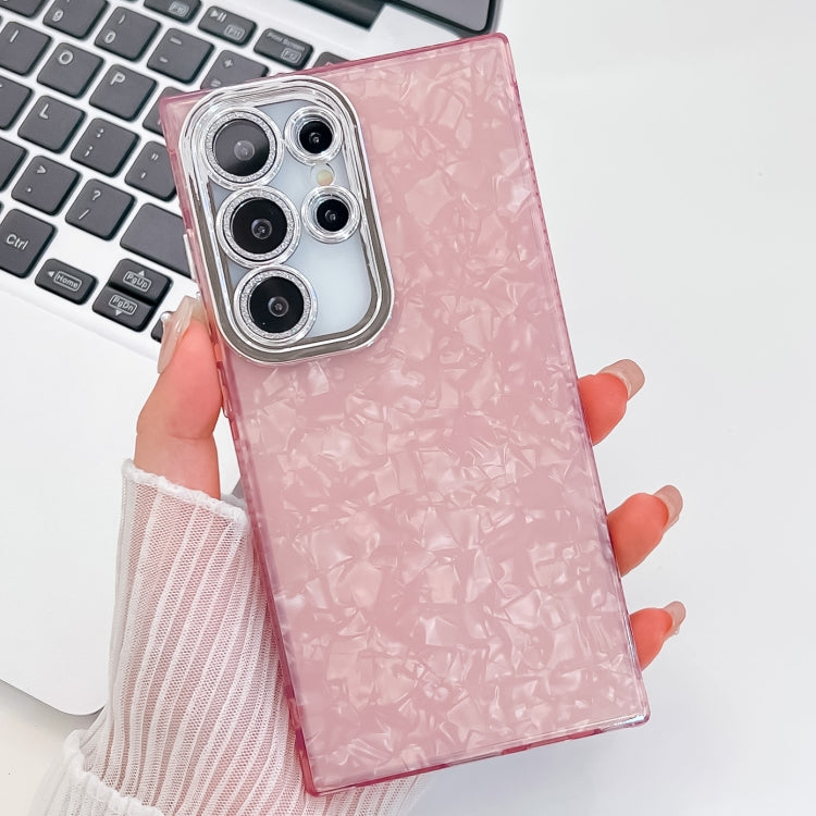 For Samsung Galaxy S24 FE 5G Plating Glitter Texture TPU Phone Case with Lens Film