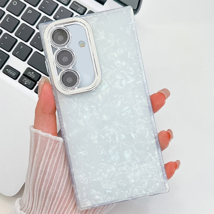 For Samsung Galaxy A25 5G Plating Glitter Texture TPU Phone Case with Lens Film
