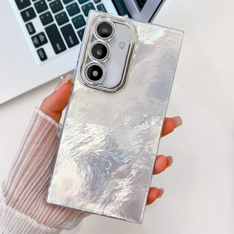 For Samsung Galaxy A25 5G Plating Glitter Texture TPU Phone Case with Lens Film