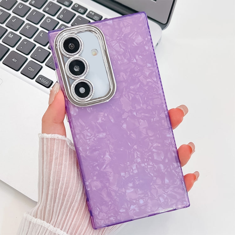 For Samsung Galaxy A55 5G Plating Glitter Texture TPU Phone Case with Lens Film