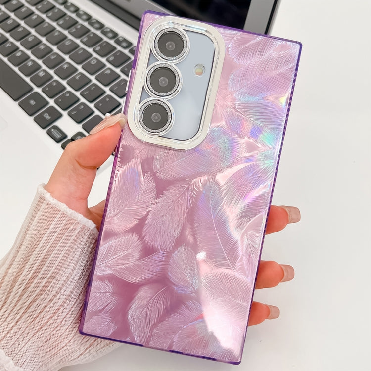 For Samsung Galaxy A54 5G Plating Glitter Texture TPU Phone Case with Lens Film