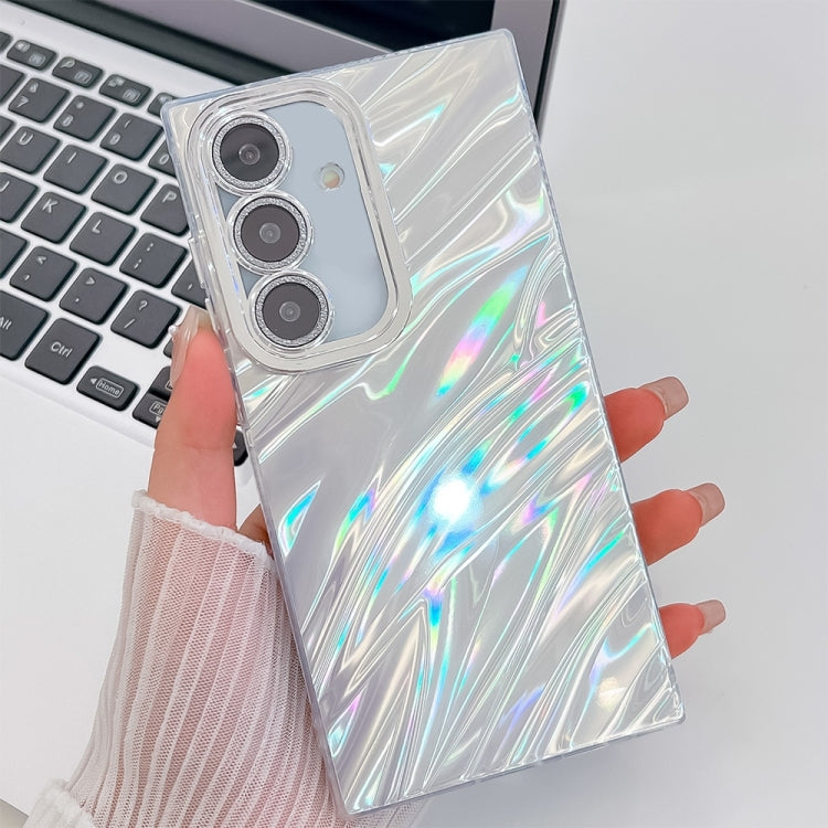 For Samsung Galaxy S25 5G Plating Glitter Texture TPU Phone Case with Lens Film