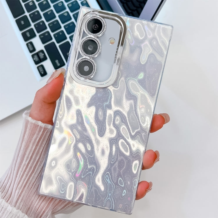 For Samsung Galaxy S25 5G Plating Glitter Texture TPU Phone Case with Lens Film