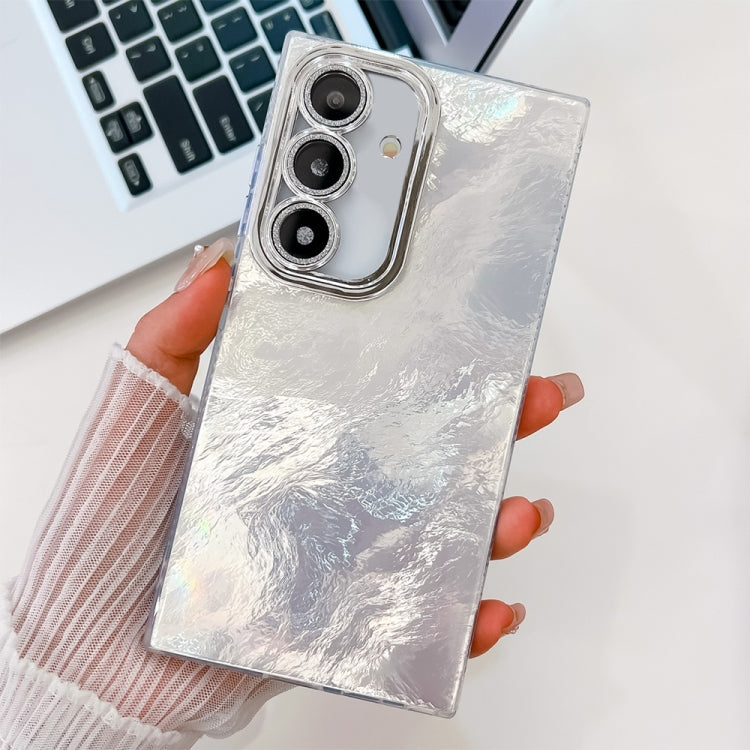 For Samsung Galaxy S25 5G Plating Glitter Texture TPU Phone Case with Lens Film