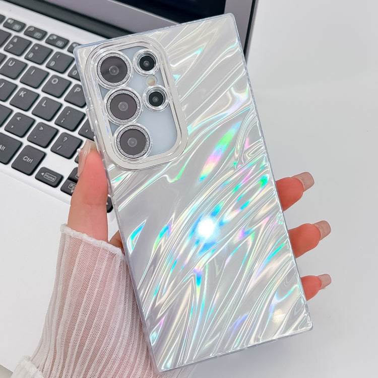 For Samsung Galaxy S25 Ultra 5G Plating Glitter Texture TPU Phone Case with Lens Film