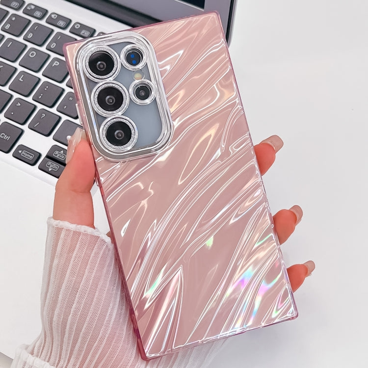 For Samsung Galaxy S25 Ultra 5G Plating Glitter Texture TPU Phone Case with Lens Film