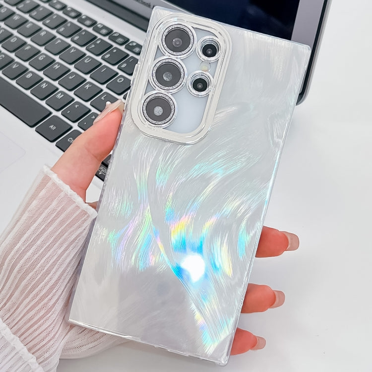 For Samsung Galaxy S25 Ultra 5G Plating Glitter Texture TPU Phone Case with Lens Film