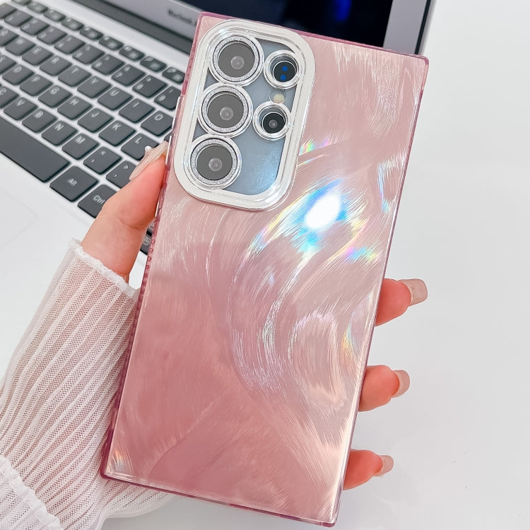For Samsung Galaxy S25 Ultra 5G Plating Glitter Texture TPU Phone Case with Lens Film