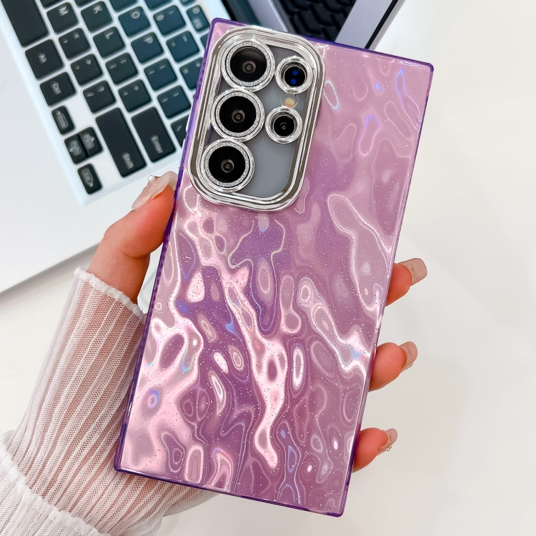 For Samsung Galaxy S25 Ultra 5G Plating Glitter Texture TPU Phone Case with Lens Film