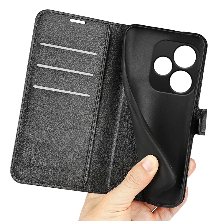For Realme GT 6 5G Litchi Texture Horizontal Flip Leather Phone Case with Holder