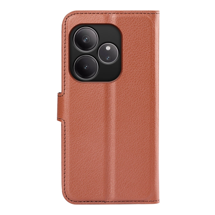 For Realme GT 6 5G Litchi Texture Horizontal Flip Leather Phone Case with Holder