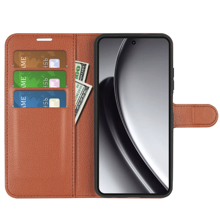 For Realme GT 6 5G Litchi Texture Horizontal Flip Leather Phone Case with Holder