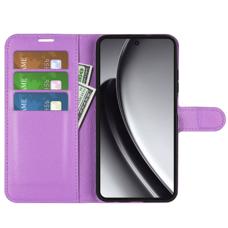 For Realme GT 6 5G Litchi Texture Horizontal Flip Leather Phone Case with Holder