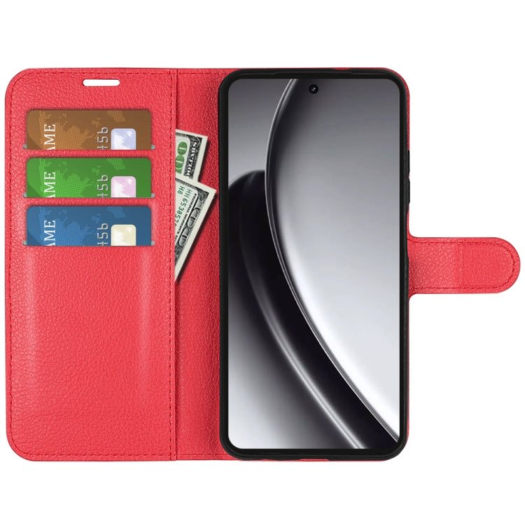 For Realme GT 6 5G Litchi Texture Horizontal Flip Leather Phone Case with Holder