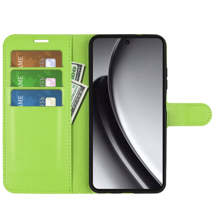 For Realme GT 6 5G Litchi Texture Horizontal Flip Leather Phone Case with Holder