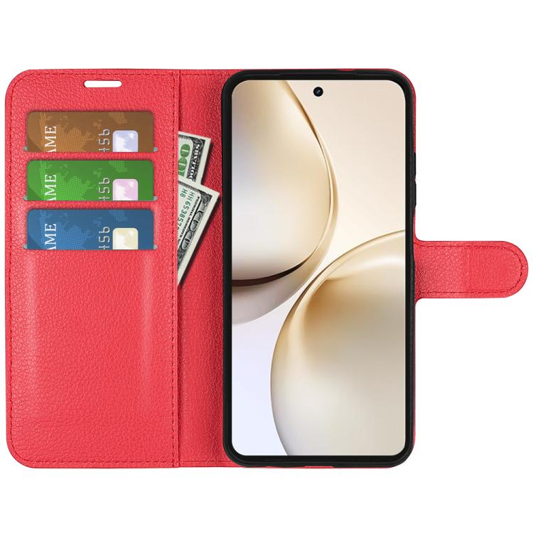 For Realme 14 Pro+ Litchi Texture Horizontal Flip Leather Phone Case with Holder