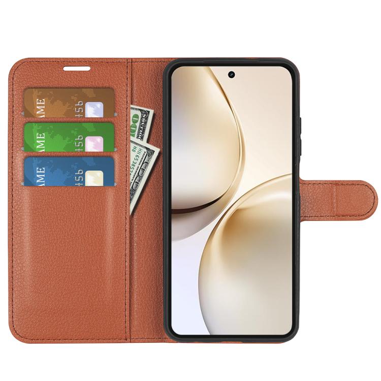 For Realme 14 Pro+ Litchi Texture Horizontal Flip Leather Phone Case with Holder