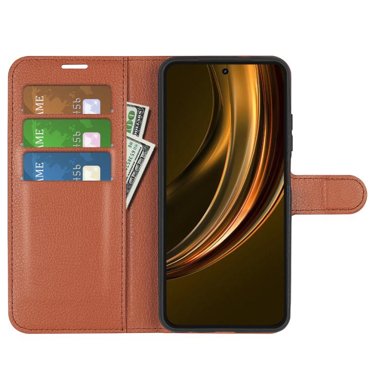 For Realme 13+ 5G Litchi Texture Horizontal Flip Leather Phone Case with Holder