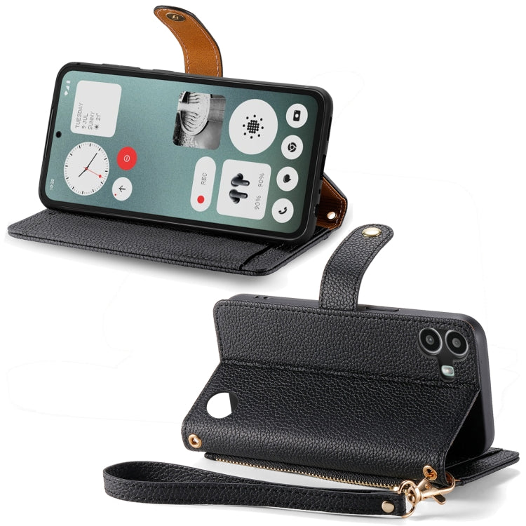 For Nothing CMF Phone 1 Love Zipper Lanyard Leather Phone Case