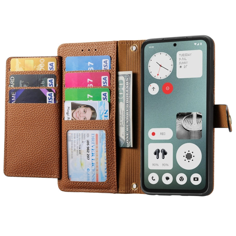 For Nothing CMF Phone 1 Love Zipper Lanyard Leather Phone Case