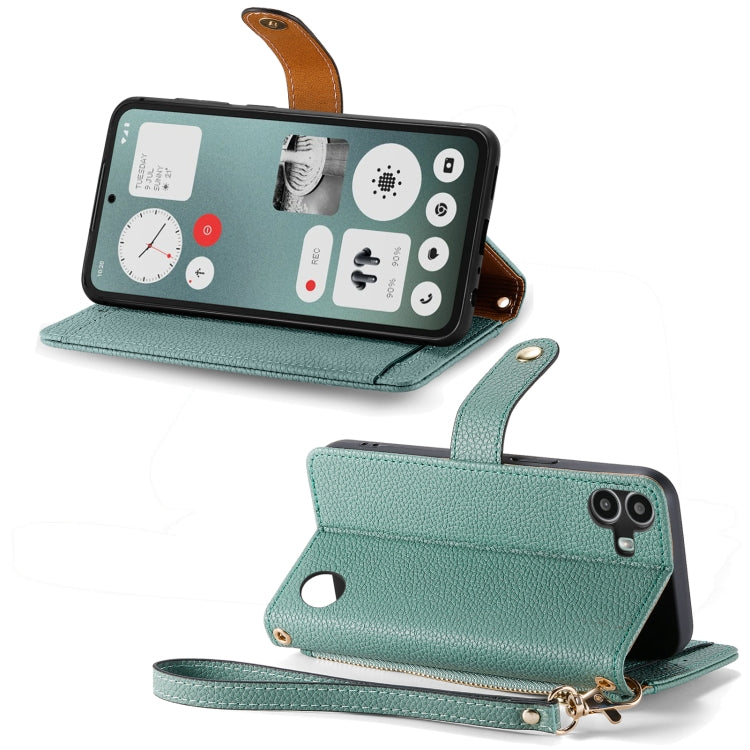 For Nothing CMF Phone 1 Love Zipper Lanyard Leather Phone Case